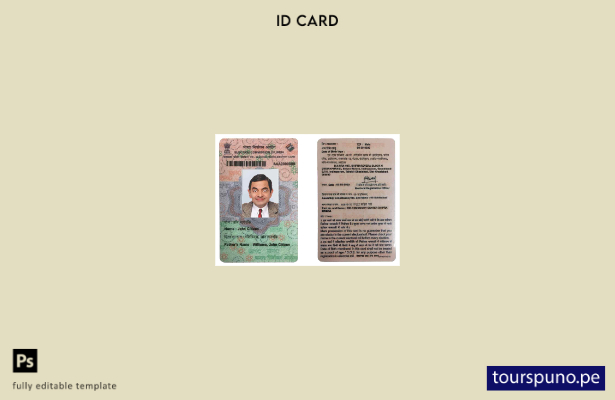 Plantilla de identificación electoral de India lista para imprimir